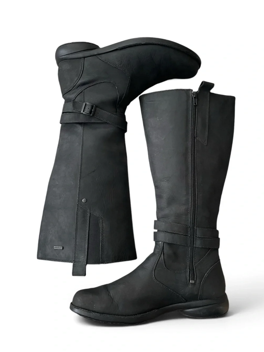 Merrell Women’s Tetra Strap Waterproof Boots Smooth Black Riding Boots Size 10